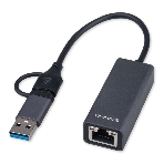 Сетевой адаптер Ethernet Gembird NIC-U7, USB 3.0 + Type-C - Gigabit Ethernet adapter, алюминий, RTL8153, фото 1
