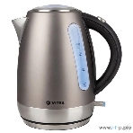 Чайник электрический Vitek VT-7025 (ST) 1850-2200 Вт/Макс объем 1.7 л/Корпус из нерж стали.Скрытый нагр элемент, фото5
