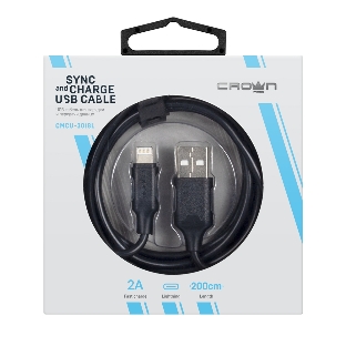 Кабель Crown USB - Lightning CMCU-3018L черный