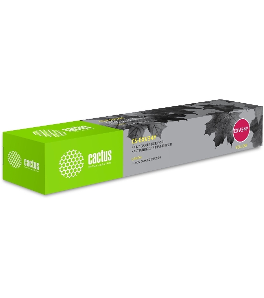 Картридж лазерный Cactus CS-EXV34Y желтый (19000 стр.) для Canon IR Advance C2030L, C2030i, C2020L, C2020i, C2025i