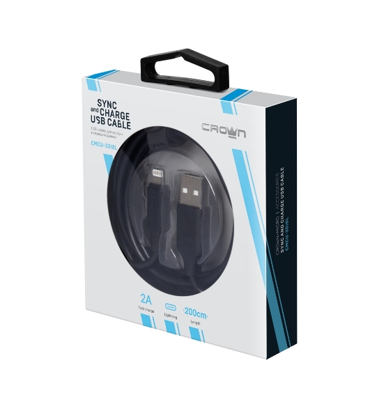 Кабель Crown USB - Lightning CMCU-3018L черный