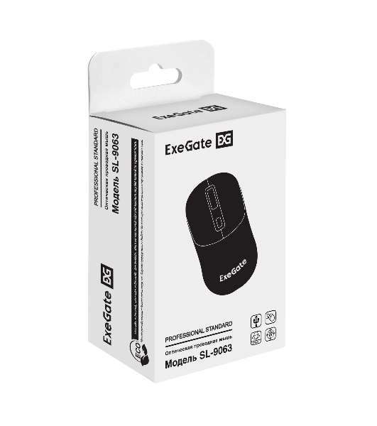 Мышь проводная ExeGate Professional Standard SL-9063 черный, 3600 dpi, USB, кнопки - 4