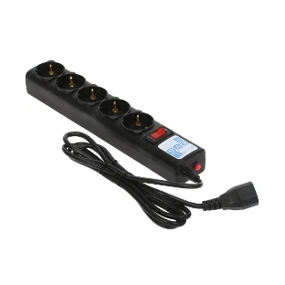Сетевой фильтр Surge protector Power Cube 1.9m for conn. to UPS(C14) 5 outlets, 10A черный/графит