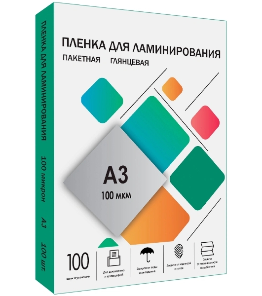 Пленка для ламинирования A3, 303х426 (100 мкм) глянцевая 100 шт, Гелеос LPA3-100