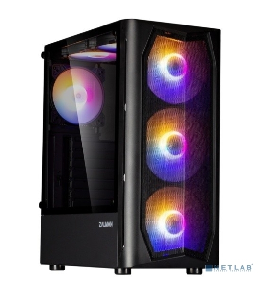 Компьютерный корпус MidiTower Zalman N4 black (ATX,Window, 6xRGb fan, USB 2.0 x2, USB 3.0x1, без БП) (N4 rev.1)