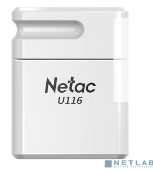 Флешка USB Netac U116 (NT03U116N-064G-20WH), 64Gb, USB 2.0, R/W 70/30, белый