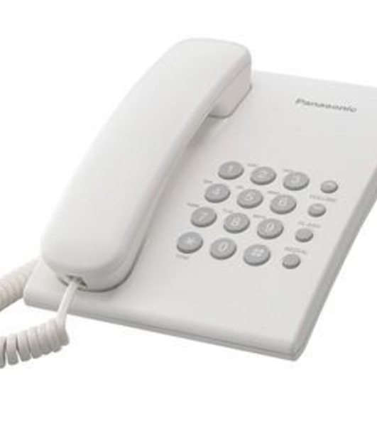 Телефон проводной Panasonic KX-TS2350RUW белый повтор номера, регул-ка громкости, кр.на стену