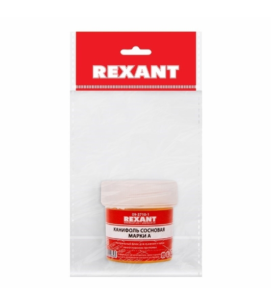 Канифоль сосновая Rexant, флюс НЕЙТРАЛЬНЫЙ, марка А, 20 г, в индивидуальной упаковке