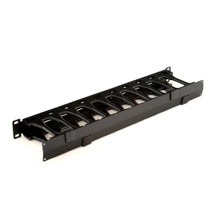 Кабельный организатор с крышкой Hyperline CMF-1U-FPL106-MCOV-RAL9005, глубина 106 мм, 19', 1U