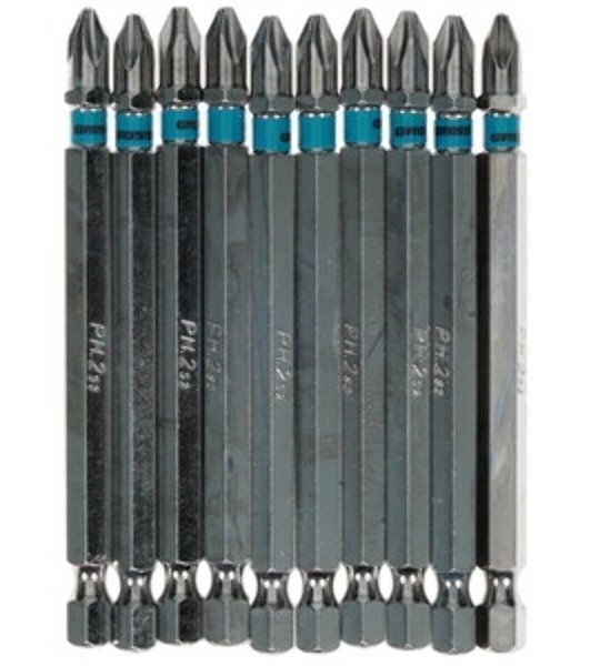 Бита Gross PH2х25мм, сталь S2, шестигр., 10 шт.