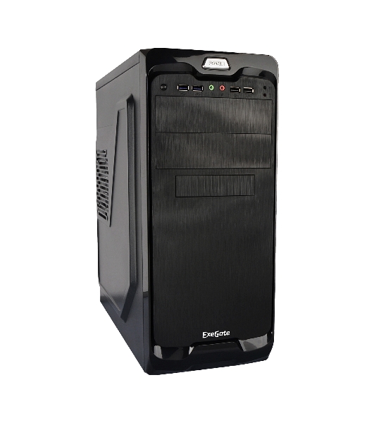 Компьютерный корпус Miditower ExeGate UN-604 Black, ATX, (без БП) 2хUSB+2хUSB 3.0, Audio