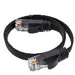 Патч-корд GCR PROF плоский прямой 3.0m, UTP медь cat.6, черный, 30 AWG, ethernet high speed 10 Гбит/с, RJ45, T568B, GCR-52870, фото2