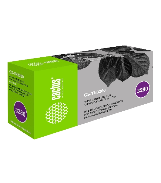 Картридж лазерный Cactus CS-TN3280 черный (8000 стр.) для Brother DCP-8085/8085DN/HL-5340/5340D/5350/5350DN/5370/5370DW/MFC-8880/8880DN