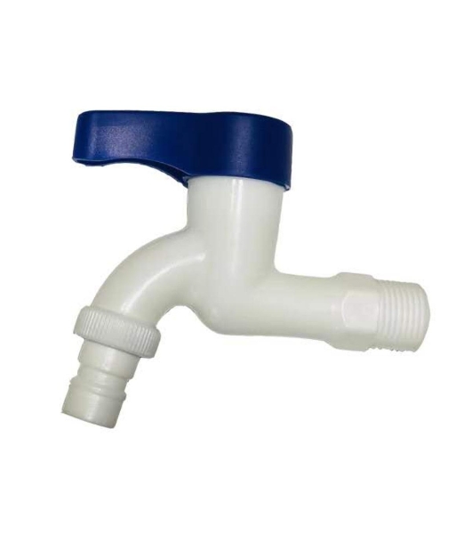 Кран водоразборный 1/2 , из высокопрочного пластика PL3KR-1/2 - БЕЛЫЙ