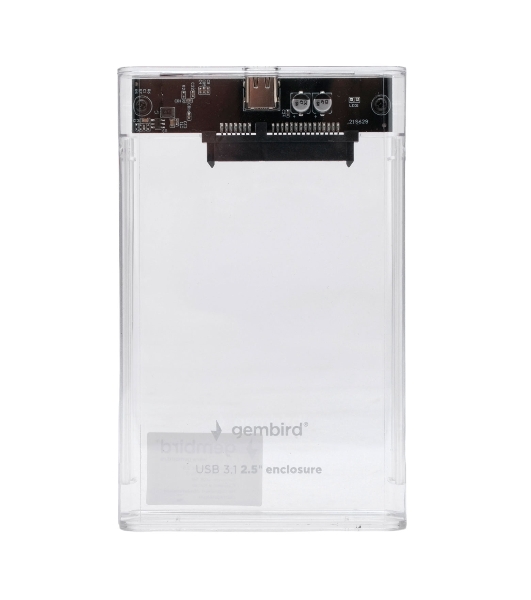 Внешний корпус Gembird EE2-U3S-7 USB 3.0 для 2.5' HDD/SSD порт Type-С, SATA III, пластик, прозрачный