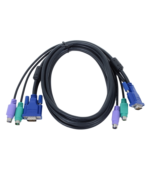 Набор кабелей D-LINK DKVM-CB3 для DKVM - 2хPS/2,1xVGA, 3м