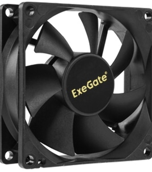 Вентилятор 12В DC ExeGate ExtraSilent ES08025S2P (80x80x25 мм, Sleeve bearing (подшипник скольжения), 2pin, 1900RPM, 20dBA)