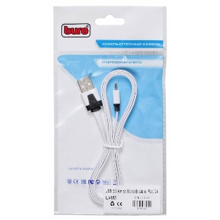 Кабель USB2.0 Buro USB A (m)/microUSB (m) 1м (BHP MICROUSB 1M FLAT), белый