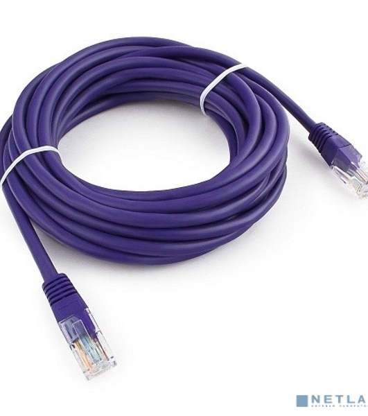Патч-корд UTP Cablexpert cat.5e, 5м, литой, многожильный, фиолетовый