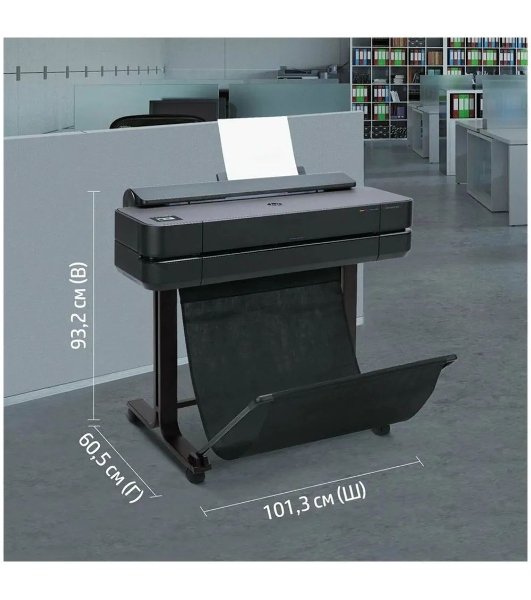 Плоттер струйный HP Designjet T630, A1, цветной, 24', 610 мм, 2400x1200 dpi, USB, Gigabit Ethernet, WiFi