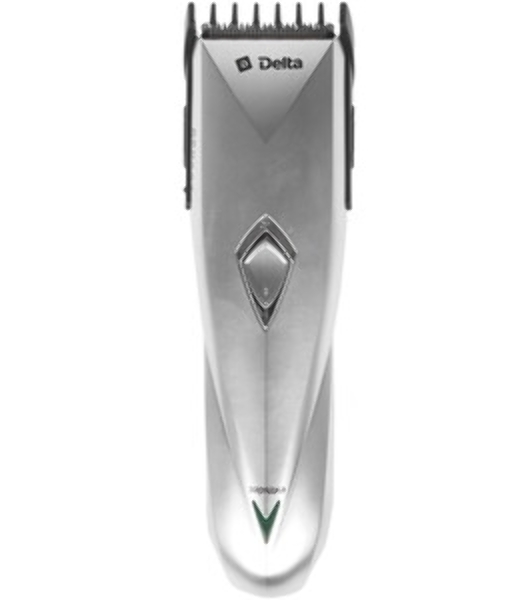 Машинка для стрижки Delta DL-4035А серебристый (серебристый, 2 Вт, аккум. батарея 1,2 В, регулировка длины срезаемых волос, ножи из нержавеющей стали, время работы при заряженной батарее 30 мин., в комплекте: расческа, ножницы, масленка, щетка для чистки)