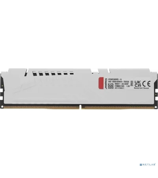 Оперативная память Kingston Fury Beast, DDR5, 16Gb (1x16Gb), 6000MHz, CL36, DIMM, с радиатором, белый