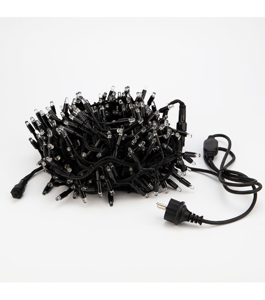 Гирлянда Neon-night 'Кластер' 10 м, 400 LED, черный каучук, IP67, соединяемая, цвет свечения белый