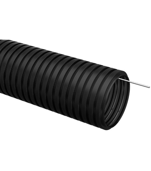 Труба гофрированная ПНД d25 мм с зондом черный (уп. 10 м) IEK CTG20-25-K02-010-1