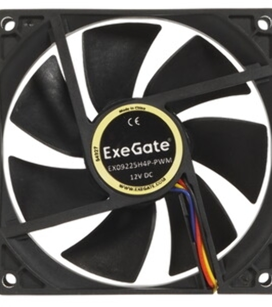 Вентилятор 12В DC ExeGate ExtraPower EP09225S2P (92x92x25 мм, Sleeve bearing (подшипник скольжения), 2pin, 2600RPM, 32dBA)