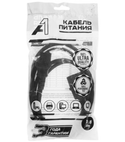 Кабель питания А1 (НФ-00001179) A1-PC075-C13-C14-1.8M черный
