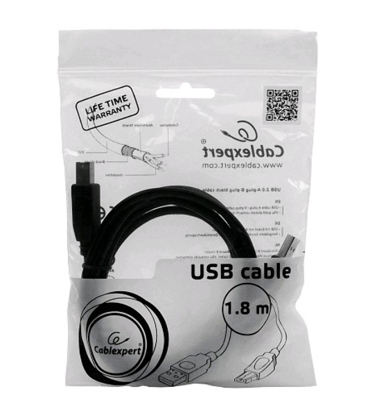Кабель Gembird USB 2.0 PRO для соед. 1.8м AM/BM позол. контакты, пакет