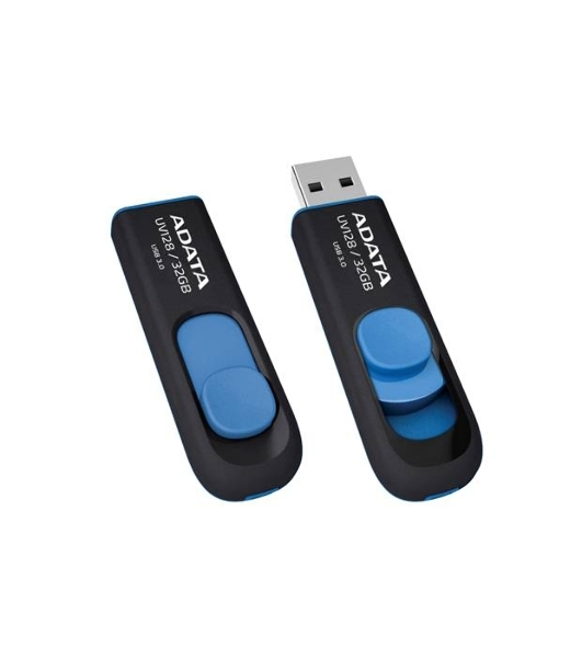 Флешка USB ADATA UV128 (AUV128-32G-RBE), 32Gb, USB 3.0, R/W 100/30, черный/синий