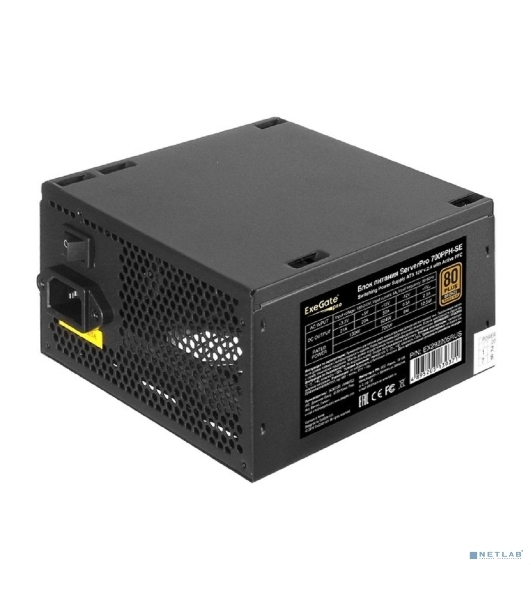 Блок питания серверный 700W ExeGate EX292205RUS ServerPRO 80 PLUS Bronze, 700PPH-SE (ATX, for 3U+ cases, APFC, КПД 89% (80 PLUS Bronze), 12cm fan, 24pin, 2x(4+4)p, 4xPCI-E, 6xSATA, 3xIDE, box, black)