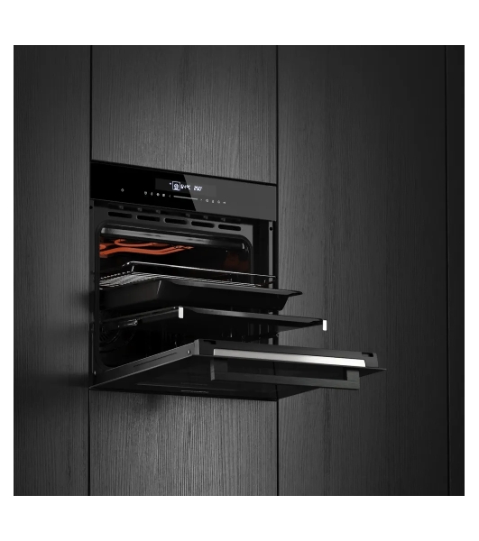 Встраиваемый духовой шкаф Kuppersberg HT 613 Black, High-Tech, объем 72 л, 12 режимов работы, быстрый нагрев, телескопические направляющие, доводчик двери, таймер, термощуп, 3 стекла в дверце, сенсорное управление, блокировка от детей, энергоэффективность А+, черный