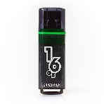 Флешка USB Smartbuy Glossy series Dark Grey (SB16 GbGS-DG), 16Gb, USB 3.0, R/W 75/30, серый/зеленый, фото 1