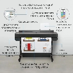 Плоттер струйный HP Designjet T630, A1, цветной, 24', 610 мм, 2400x1200 dpi, USB, Gigabit Ethernet, WiFi, фото48