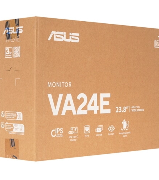 Монитор 23.8' ASUS VA24ECPSN IPS 1920x1080, 75 Гц, 5 мс, 16:9, 300 кд/м2, 1xHDMI, 1хDP, 4хUSB, 1хUSB-C, 1x3.5 мм, черный