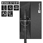 Кронштейн для двух мониторов 13'-32' настольный ExeGate EDM2-3210-01 (VESA 75x75, 100x100, макc.нагрузка 2х10 кг, наклон -45°/+45°, поворот -45°/+45°, вращение 360°, 2 способа крепления: сквозное и струбцина, цвет черный), фото6