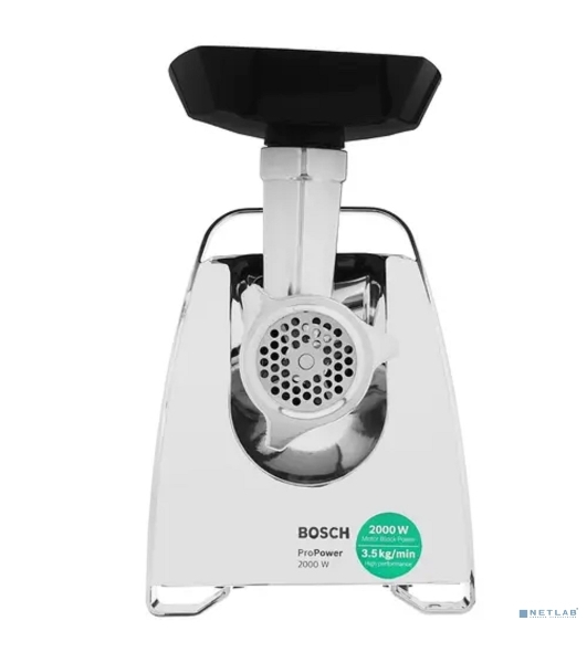 Мясорубка электрическая Bosch MFW67440 черный, 2000 Вт, 3.5 кг/мин, реверс, защита от перегрузки, насадки - 4