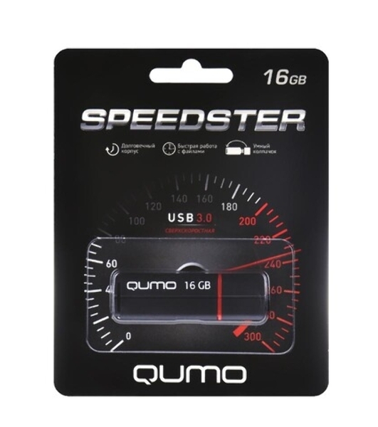 Флешка USB 3.0 QUMO 64Gb, Speedster черный