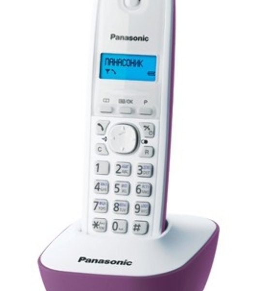Телефон беспроводной (DECT) Panasonic KX-TG1611RUF (сиреневый) АОН, Caller ID,12 мелодий звонка,подсветка дисплея,поиск трубки