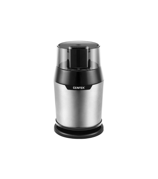 Кофемолка Centek CT-1362 (сталь) 200Вт, 60гр, стальн стакан, стальн чаша, прозрачная крышка