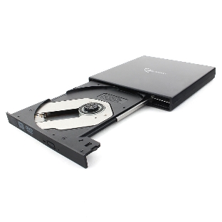 Оптический привод внешний с интерфейсом USB Gembird DVD-USB-02 пластик, черный