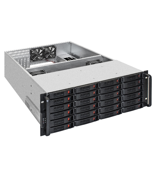 Серверная платформа ExeGate EX292426RUS Pro 4U660-HS24 (RM 19', высота 4U, глубина 660, Redundant БП 2x1000W, 24xHotSwap, USB)