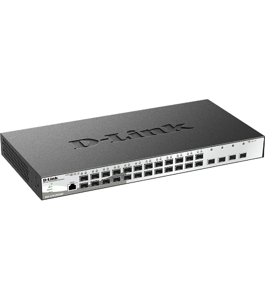 Коммутатор D-Link DGS-1210-28XS/ME/B2A, 24×1 Гбит/с SFP + 4×10 Гбит/с SFP+, настраиваемый