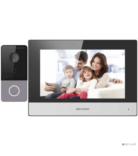 Комплект домофона Hikvision DS-KIS603-P(C) серебристый