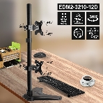 Кронштейн для двух мониторов 13'-32' настольный ExeGate EDM2-3210-12D (VESA 75x75, 100x100, макс.нагрузка 2х10 кг, наклон -45°/+45°, поворот -45°/+45°, регулировка по высоте, цвет черный), фото10