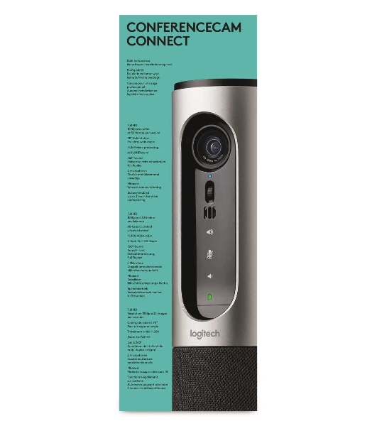 Веб-камера Logitech ConferenceCam Connect 1920x1080, 30 кадр/с, USB, микрофон (2 шт, шумоподавление), автофокус, автоосвещение, серебристый