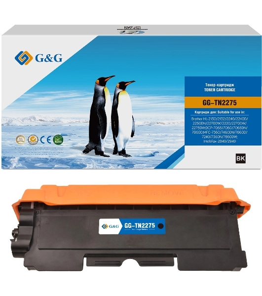 Картридж лазерный G&G, аналог Brother TN-2275 2.6k