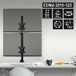 Кронштейн для двух мониторов 13'-32' настольный ExeGate EDM2-3210-12D (VESA 75x75, 100x100, макс.нагрузка 2х10 кг, наклон -45°/+45°, поворот -45°/+45°, регулировка по высоте, цвет черный), фото9